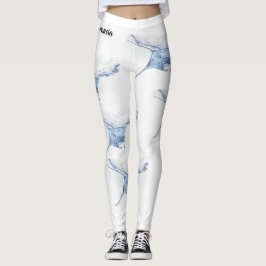 Silhuett av Manta rocka Leggings