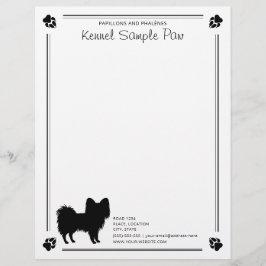 Silhuett av Papillon-hund med tassar och anpassad Brevhuvud