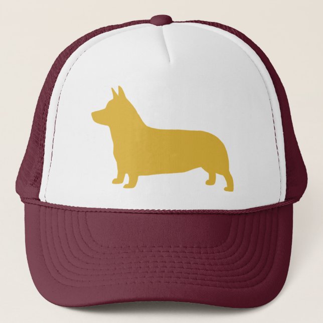 Silhuett av Pembroke Welsh Corgi Truckerkeps (Framsida)
