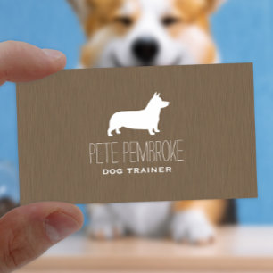 Silhuett av Pembroke Welsh Corgi Visitkort