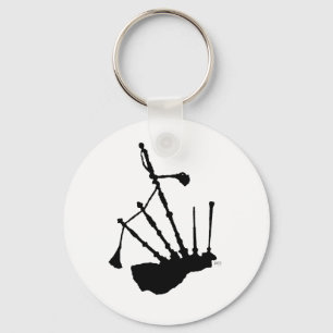 Silhuett av säckpipa nyckelring