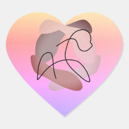 Silhuett av serenitet: En fri hästs skönhet Hjärtformat Klistermärke