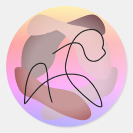 Silhuett av serenitet: En fri hästs skönhet Runt Klistermärke