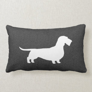 Silhuett av strävhårig dachshund lumbarkudde