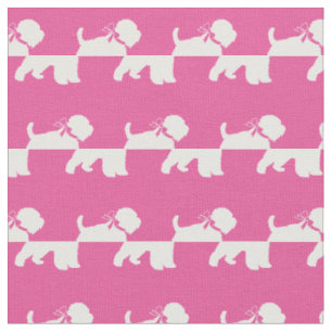 Silhuett av Wheaten Terrier hund Rosa Husdjur Tyg