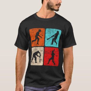 Silhuett Cricketspelare T Wicket Stumps Ils Tti Shirt