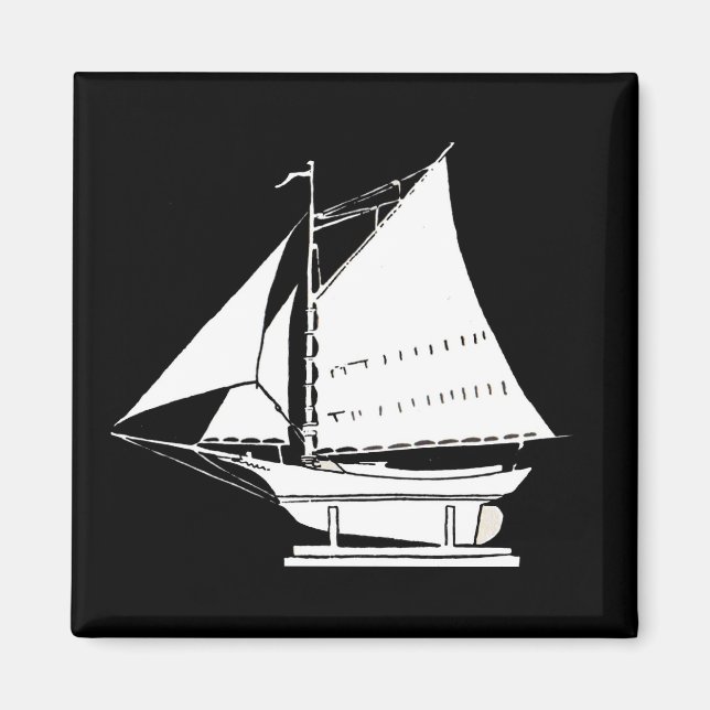 silhuett för segelbåt magnet (Framsidan)