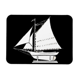 silhuett för segelbåt magnet