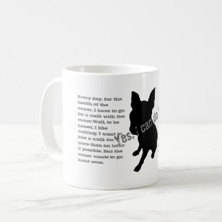 silhuett från sitta hund kaffemugg