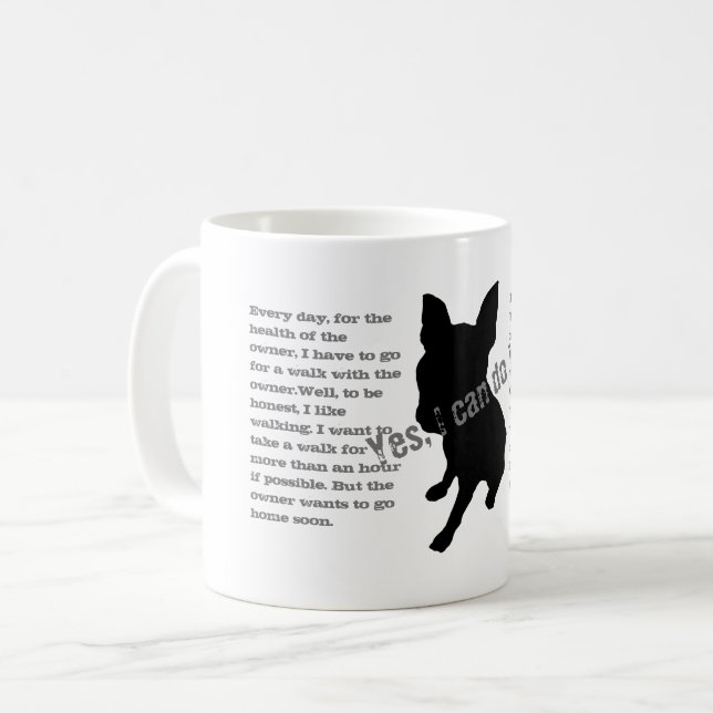 silhuett från sitta hund kaffemugg (Framsida vänster)