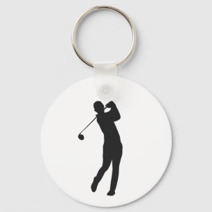 Silhuett Golfspelare Nyckelring