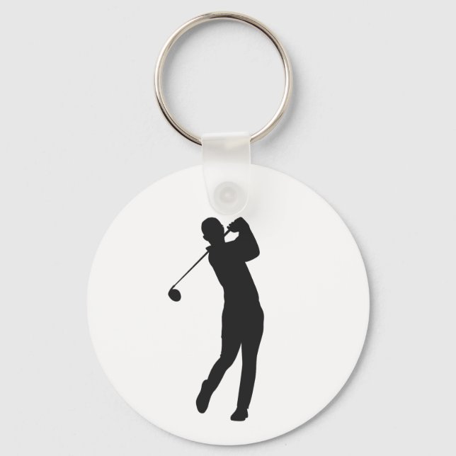 Silhuett Golfspelare Nyckelring (Framsida)