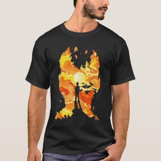 Silhuett i Fantasiens Flammor T-Shirt
