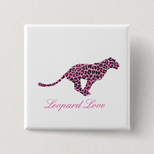 Silhuett Rosa och Svart Leopard Knapp