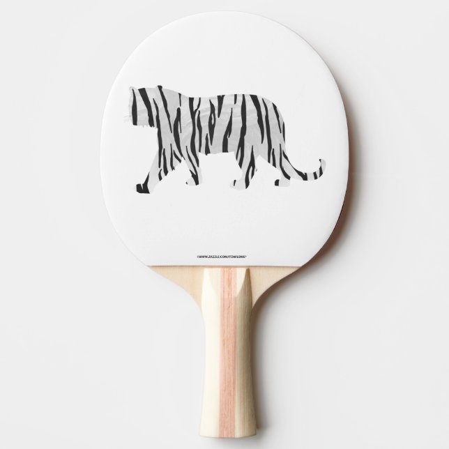 Silhuett Tiger Svart och Vitt Pingisracket (Framsidan)