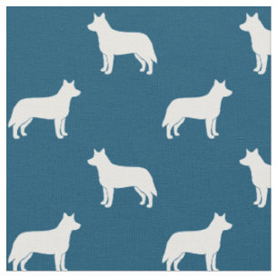 Silhuetter av australian cattledog heelers blå tyg