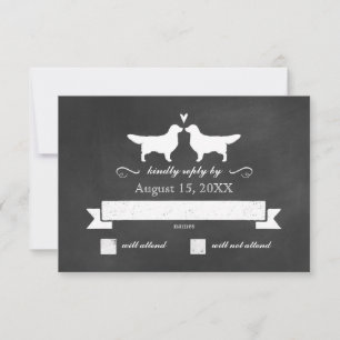 Silhuetter av Golden Retriever Bröllop RSVP Svar