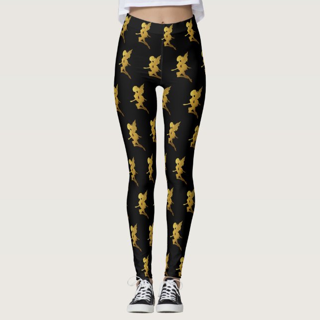 Silhuetter av guldälvor leggings (Framsida)