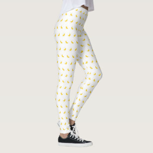 Silhuetter av små gula bananer på vita Leggi Leggings