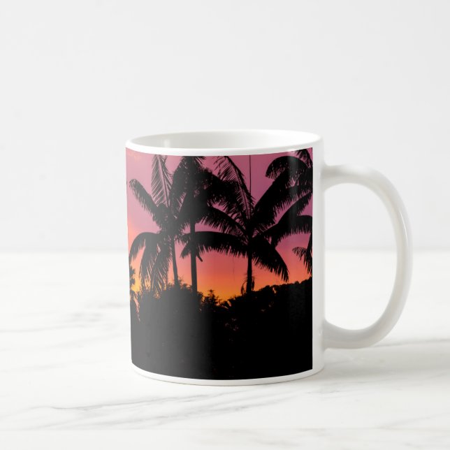 Silhuetterade palmer, Hawaii Kaffemugg (Höger)