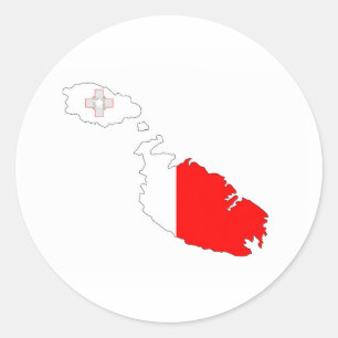silhuettsymbol för formen malta land flagga runt klistermärke