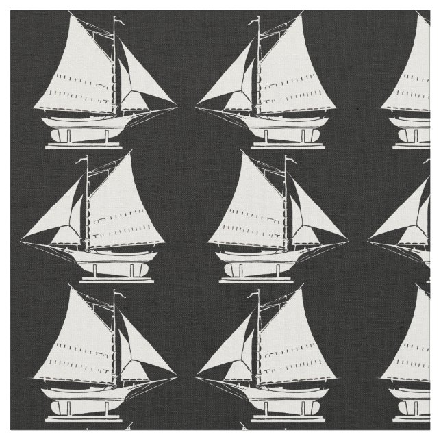 silhuetttryck av segelbåt tyg (Närbild)