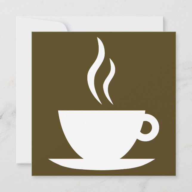 Silhuetur av kaffe kopp inbjudningar (Framsida)