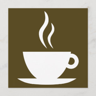 Silhuetur av kaffe kopp inbjudningar