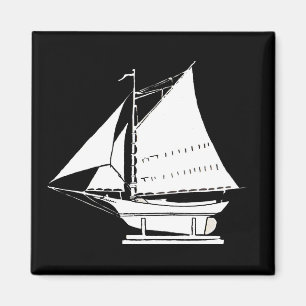 silhugg till segelbåt magnet