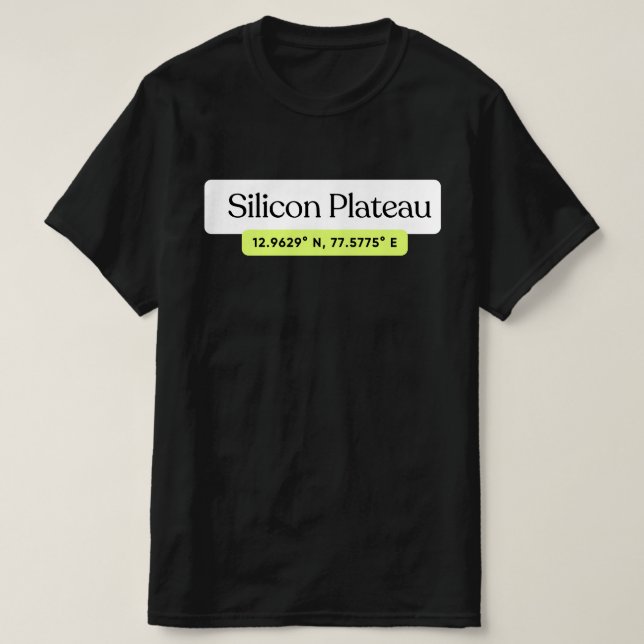 Silicon Plateau Bengaluru Coordinates T-Shirt  (Design framsida)