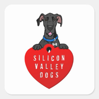Silicon Valley Hundar Sticker Fyrkantigt Klistermärke