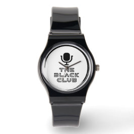 Silicone Black Klubb Watch w/Black logotyp Armbandsur