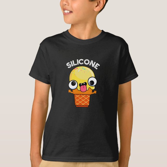 Silicone Funny Ice Cream Cone Pun Mörk BG T Shirt (Framsida)