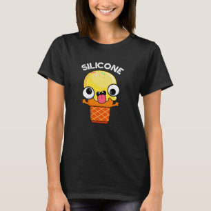 Silicone Funny Ice Cream Cone Pun Mörk BG T Shirt