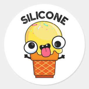 Silicone Funny Ice Cream Cone Pun Runt Klistermärke