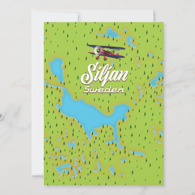 Siljan Sjö Sverige karta (Framsida)