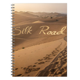Silk Road Desert Landscape Typography Art Anteckningsbok