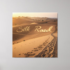 Silk Road Desert Landscape Typography Art Canvastryck