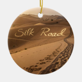 Silk Road Desert Landscape Typography Art Julgransprydnad Keramik