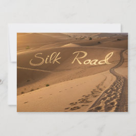 Silk Road Desert Landscape Typography Art Julkort