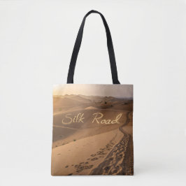 Silk Road Desert Landscape Typography Art Tygkasse