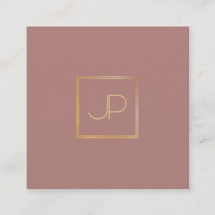 Silke Avslutar Guld Monogram - lyxmodern Fyrkantigt Visitkort