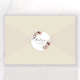 Silke Blommigt Baby Shower Classic Round Sticker Runt Klistermärke