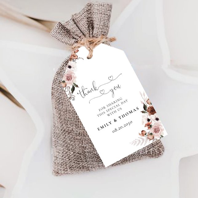 Silke Blommigt Bröllop Ceremony Gift Märkre Presentetikett (Skapare uppladdad)