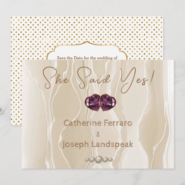 Silke & Crème Glitter Vita Pärlor Spara Datum Datumet (Fram/baksida)