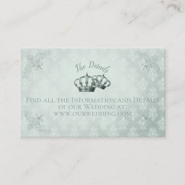 Silke Damask - Bröllop-detaljkort Visitkort (Framsida)