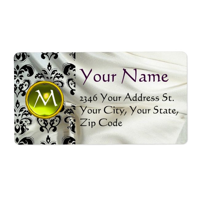 SILKE DAMASK GEM gult vit Fraktsedel (Framsidan)