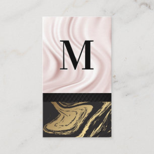 Silke Drapery   Guld Black Marble Luxury Visitkort