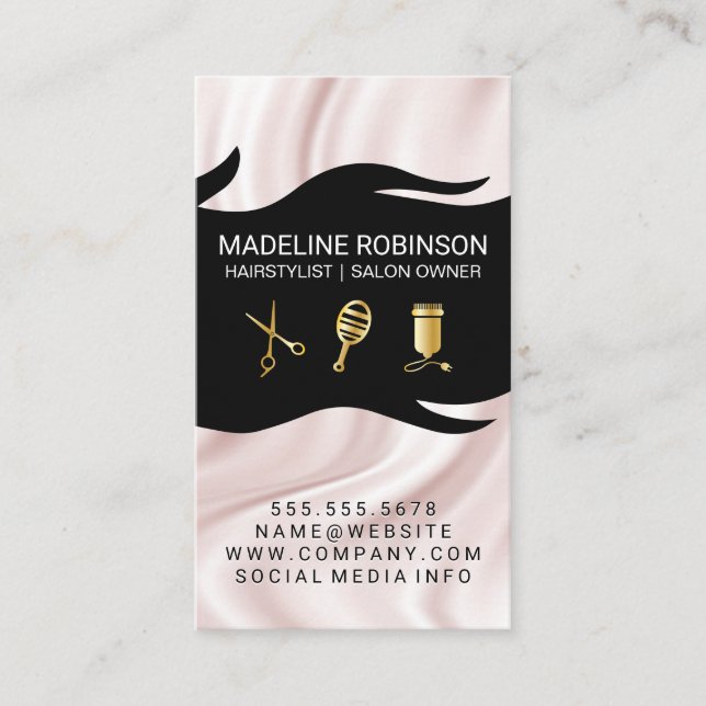 Silke Drapery Stylist Kit | Hår och skönhet Visitkort (Framsida)