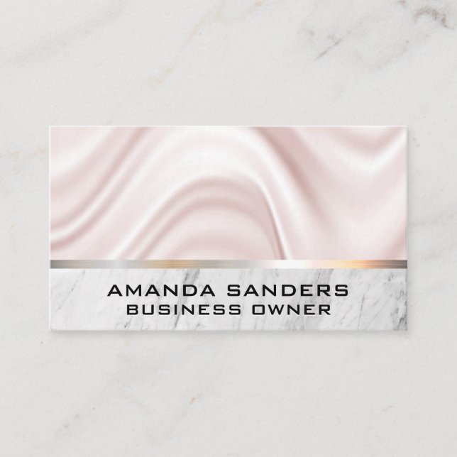 Silke Drapery | Trim Marble Silver Visitkort (Framsida)